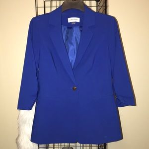 Calvin Klein Womens 3/4 Sleeves Collared Jacket